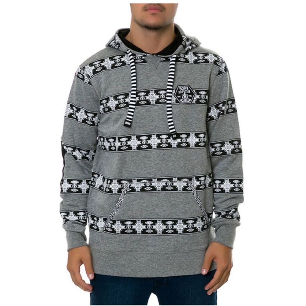 Born Fly Mens The South Carolina Hoodie Sweatshirt, Grey, M, DM